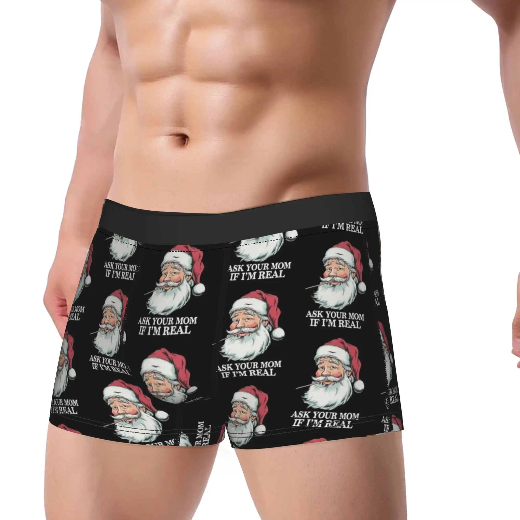 

Inappropriate Christmas mom Underwear Comfortable Underpants Design Boxer Brief For Men 3D Pouch Oversize Boxershorts