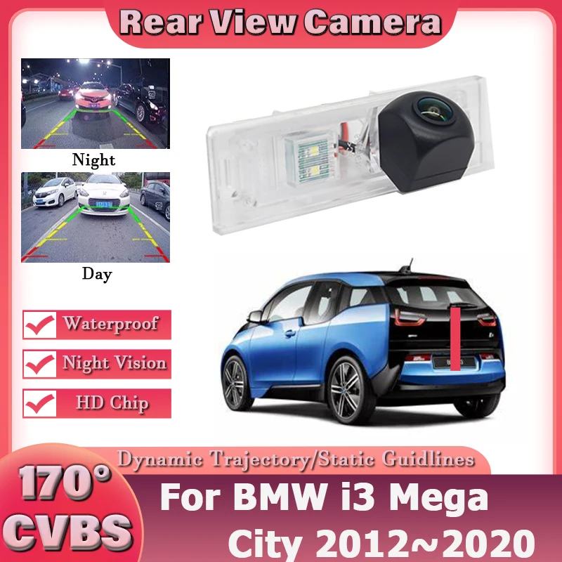 

HD Fisheye Rear Camera For BMW i3 Mega City 2012~2015 2016 2017 2018 2019 2020 License plate Camera Backup Reversing Camera