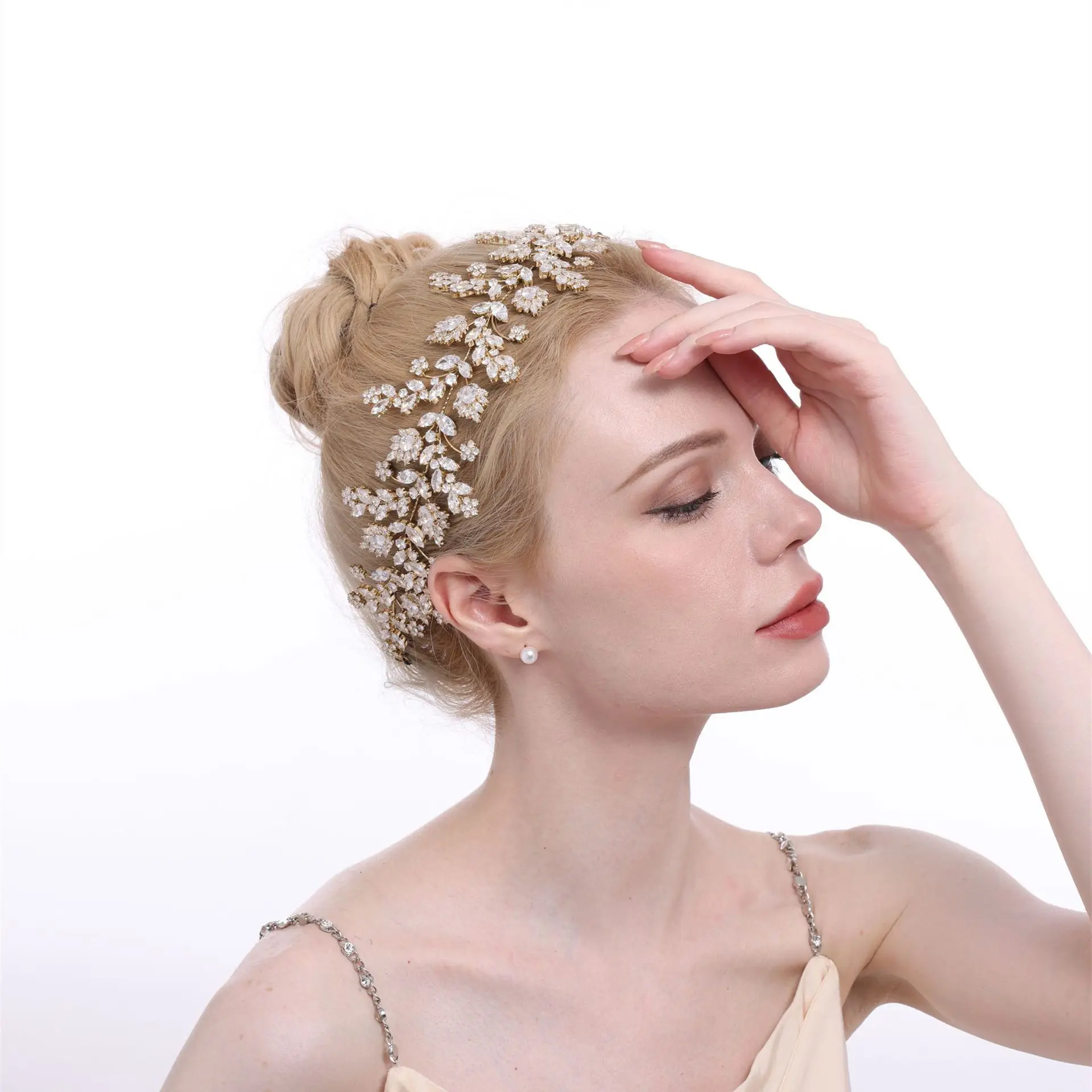 Fashion Bride Crown Wedding Tiaras With Zircon Women Hair Accessories Jewelry Headpiece Soft Luxury Barrettes