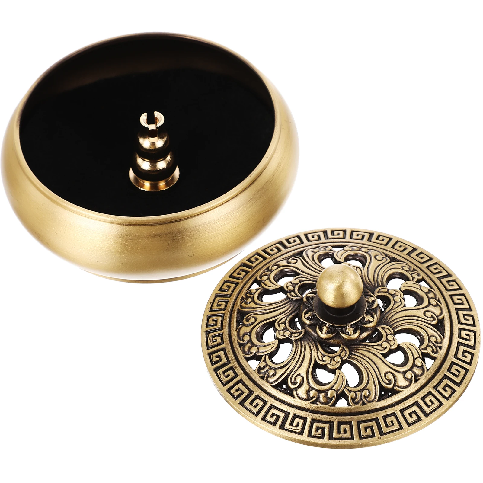 

Copper Incense Burner Burners Waterfall Holder Decorative Fountain Oil Portaincientos Stand Zen Censer Home Ornaments Conical