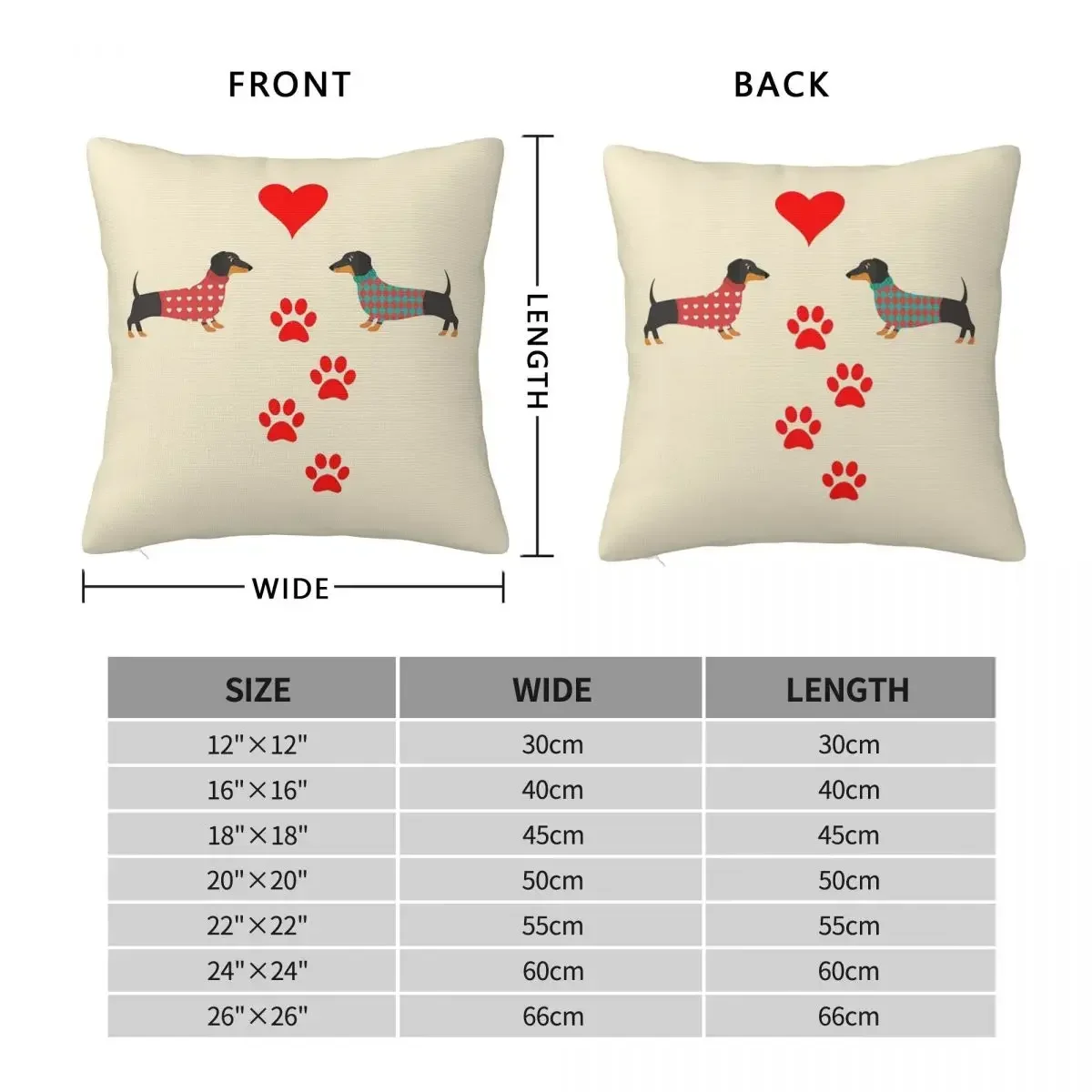 Dachshund, Dackel Dogs Square Pillowcase Pillow Cover Polyester Cushion Decor Comfort Throw Pillow for Home Sofa