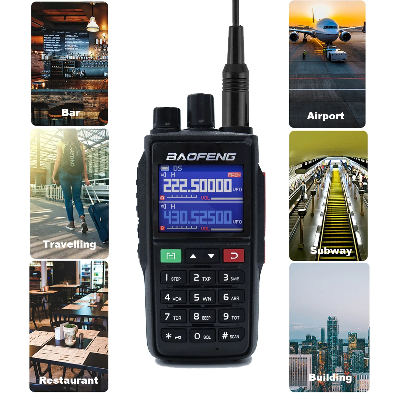 Baofeng Walkie Talkie de Longo Alcance, USB Tipo-C, Alta Capacidade, Rádio de 2 Vias, NOAA, 999CH FM, Loja Oficial, UV-22