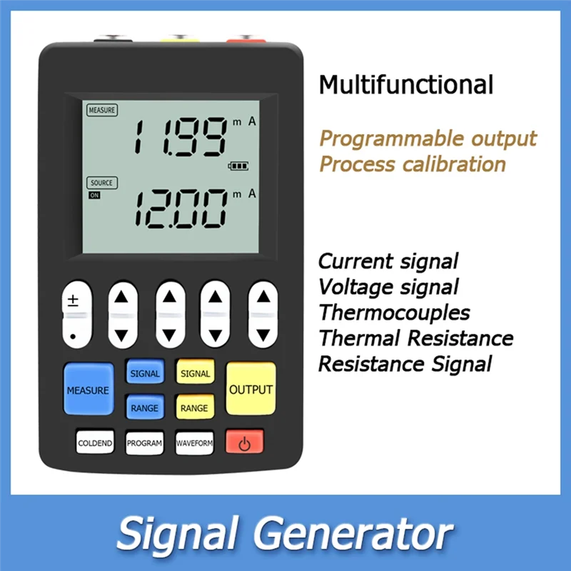 Multifunction Signal Generator 4-20Ma Current Voltage RTD Thermocouple Signal Source Handheld Process Calibrator-TCES