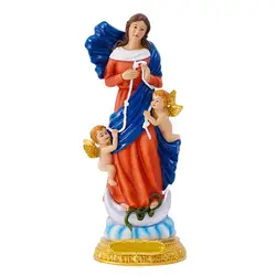 Blessed Virgin Mary Figure Color Painted Lady Of Grace Resin Statue Altar Decor Blessed Virgin Mary Mother Sculpture For Bedroom