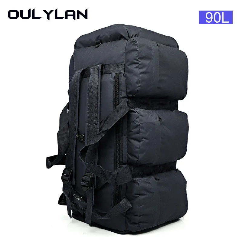 Oulylan 90L Camo Outdoor Mountaineering Bag Large Capacity Moving Luggage Bag Camping Tent Bag Backpack