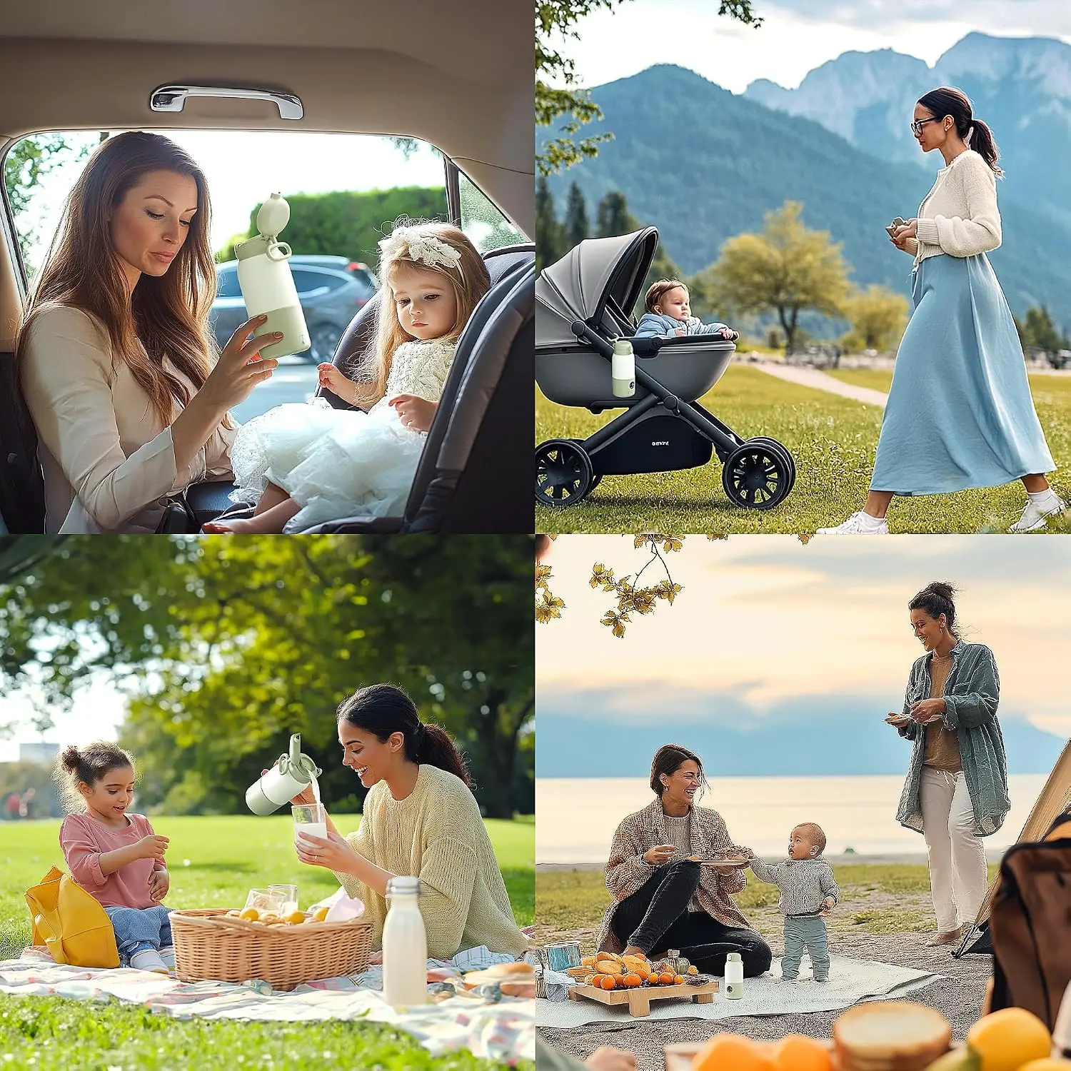 500ML Thermos Cup USB Rechargeable Bottle Warmer Breast Milk Heater Portable Baby Bottle Sterilizer for Car Outdoor Camping