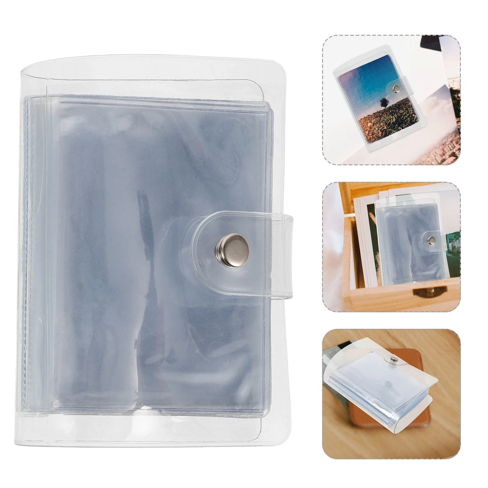 

Mini Photo Album PVC 3-Inch Postcard Card Holder Small Portable Travel Photo Storage Collection Book Business Card Book