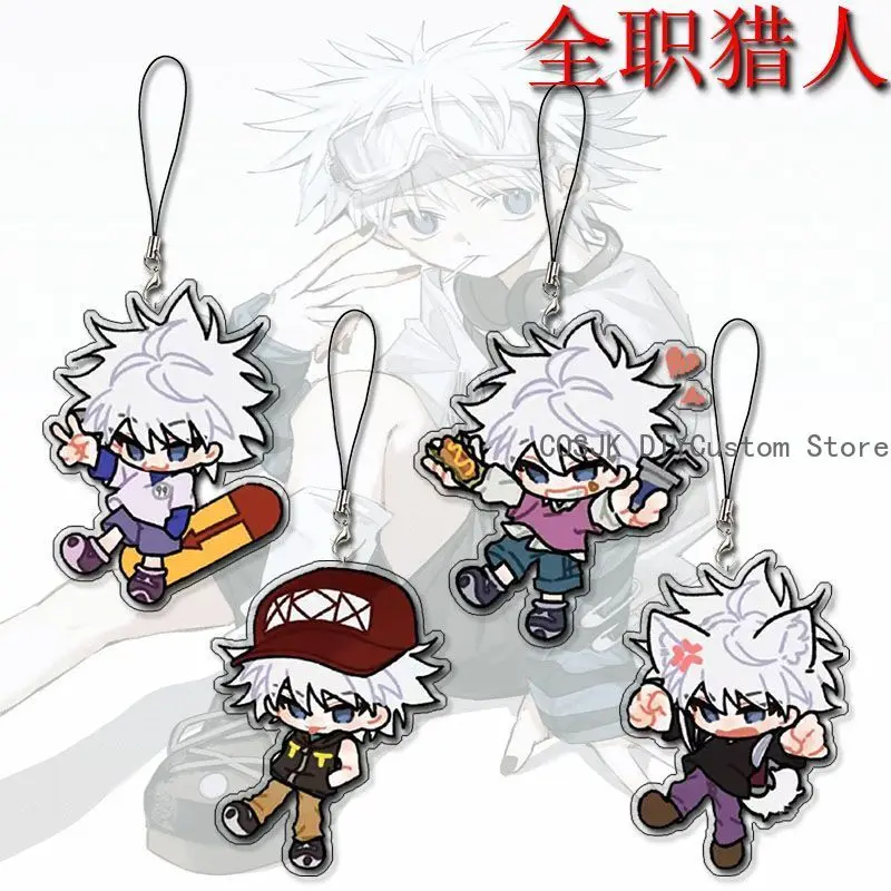 

4 шт., аниме HUNTER×HUNTER Killua Zoldyck, косплей, ремешок для телефона, брелок для ключей, цепочка для телефона, подвеска на рюкзак, студенческий подарок на день рождения