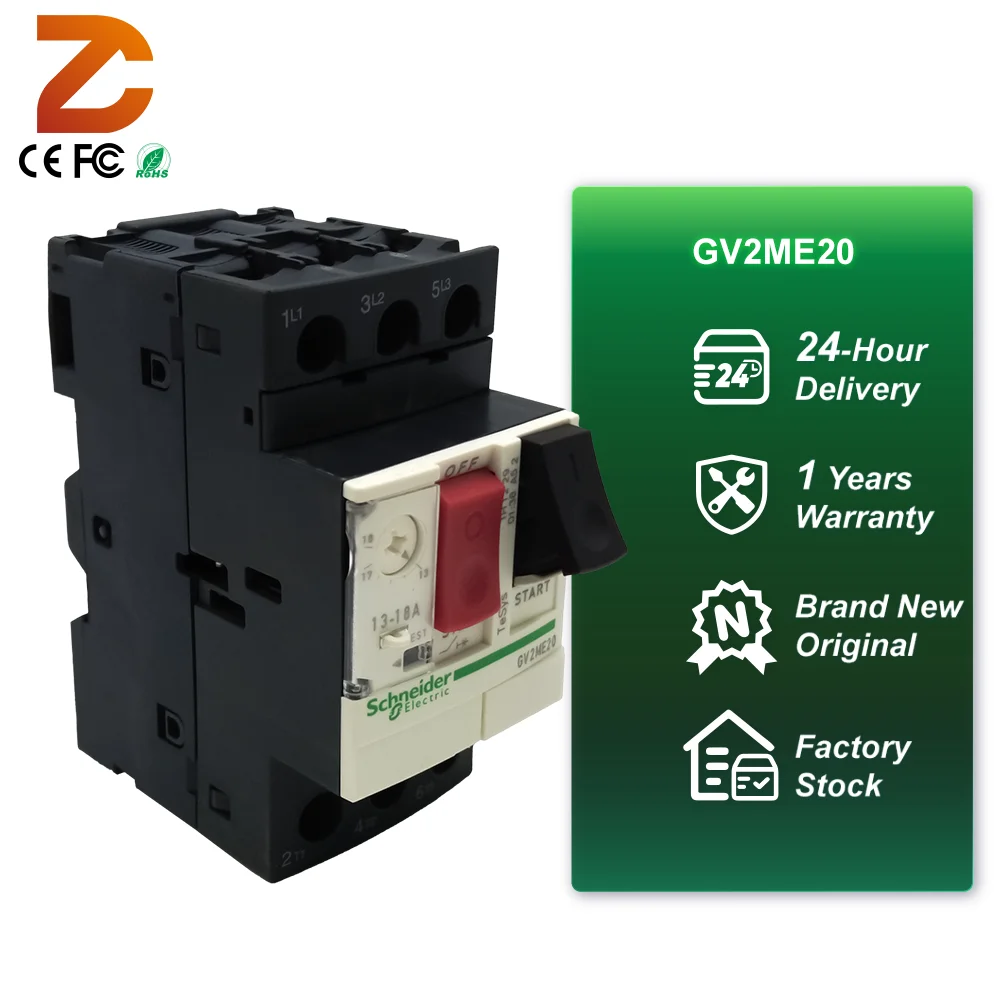 Top-selling GV2ME20 Motor Circuit Breaker TeSys GV2-ME 13-18A Thermal-Magnetic Breaker for Industrial Motor Control