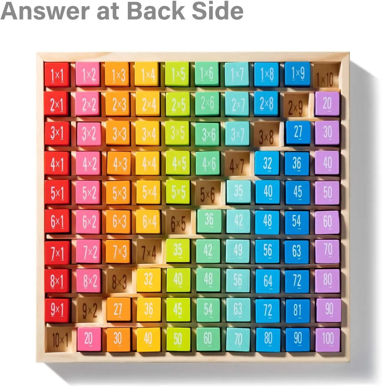 Houten tafelspel voor vermenigvuldiging en wiskunde, Montessori-wiskundige manipulaties voor kinderen, leerspeelgoed, cadeau, ouder dan 3 jaar oud en ouder -