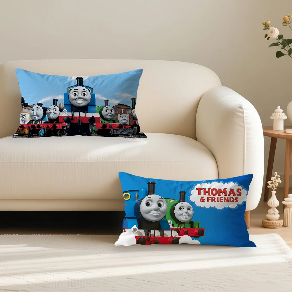 كيس وسادة كارتون T-Thomas and F-Friends مناسب لوسائد مستطيلة لتزيين المنزل وأريكة غرفة النوم والمكتب
