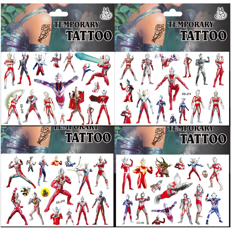 Ultraman Tattoo Stickers Waterproof Cute Sticker Anime Birthday Party Supplies Decoration for Kids Reward Toy Christmas Gift