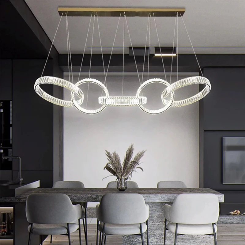 Lampade a sospensione per decorazioni domestiche, lampadario di cristallo di lusso per soggiorno, lampada a sospensione per sala da pranzo, plafoniera, illuminazione per interni