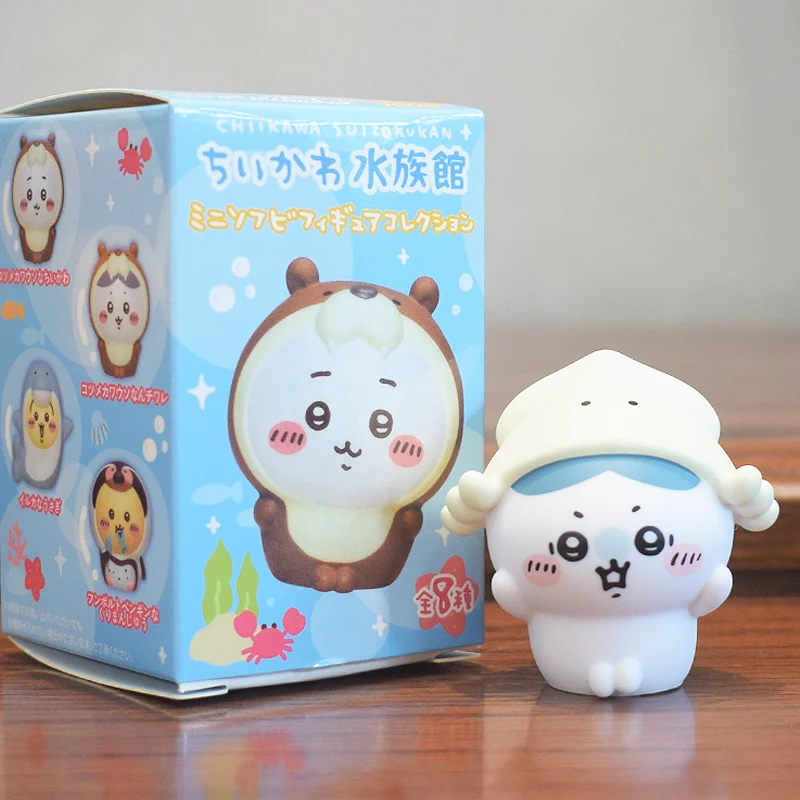 Chiikawa Minifiguren Spielzeugset Niedliche Kawaii Sammlerpuppen Usagi Hachiware Chiikawa Delphin Tintenfisch Pinguin Anime Geschenk Dekoration