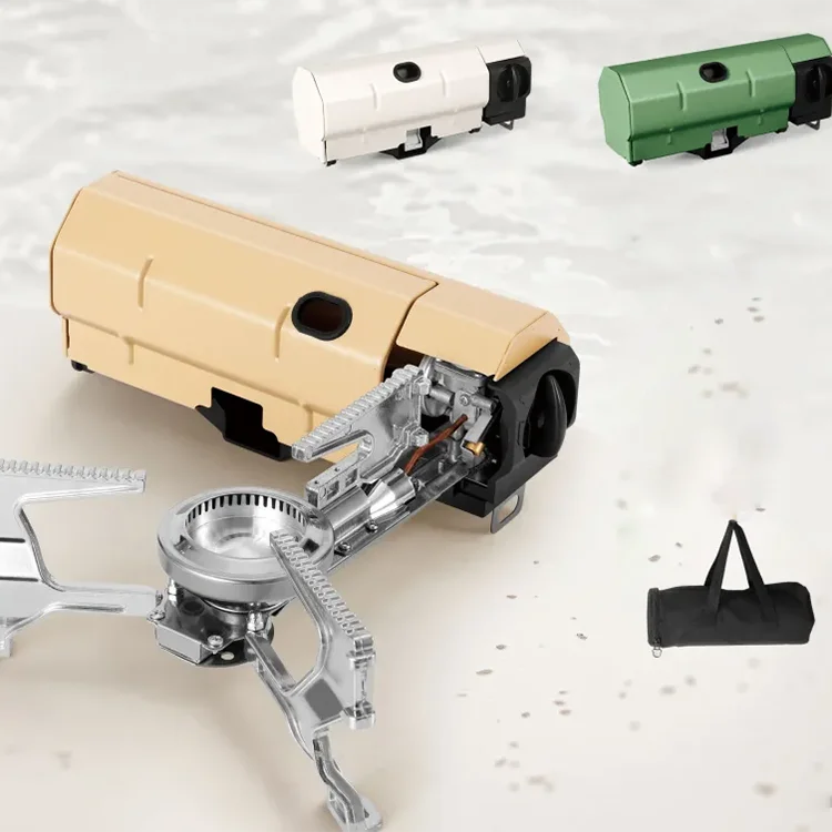 Fogão de cassete ao ar livre acampamento panelas cartão fogão magnético campo gás seguro à prova de explosão bloqueio portátil fogão de aço inoxidável