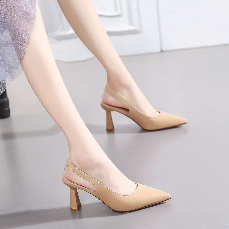 

Summer Women's Pointed Toe Slingbacks Shoes New Sexy Party Dress Pumps Women's Heeled Shoes 2024 Shallow Women High Heel Shoes