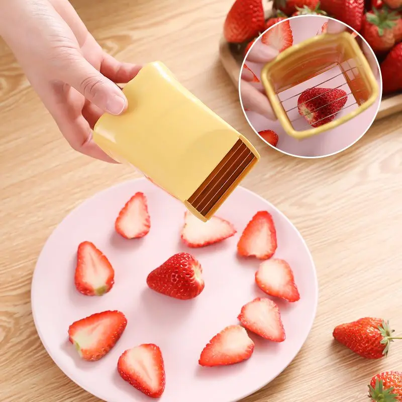 Pousbo® Cup Slicer Potato French Fries Cutter Making Tool Slicing Fruit Strawberry Grape Vegetable Shredder Cup Soft Kitchen Gad