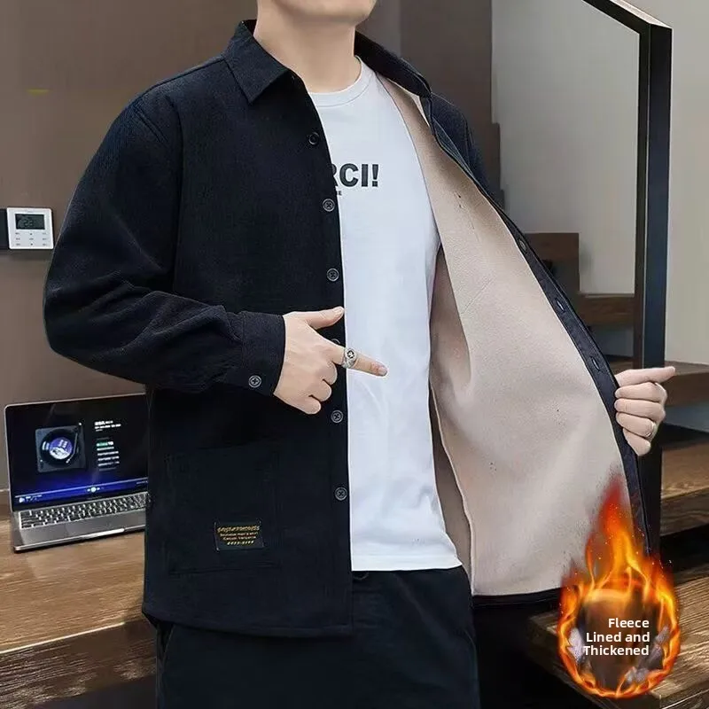 

Мужское вельветовое пальто irt Fce на подкладке, повседневная длинная рабочая одежда, теплое облегающее пальто Sli с несколькими цветами на осень-зиму