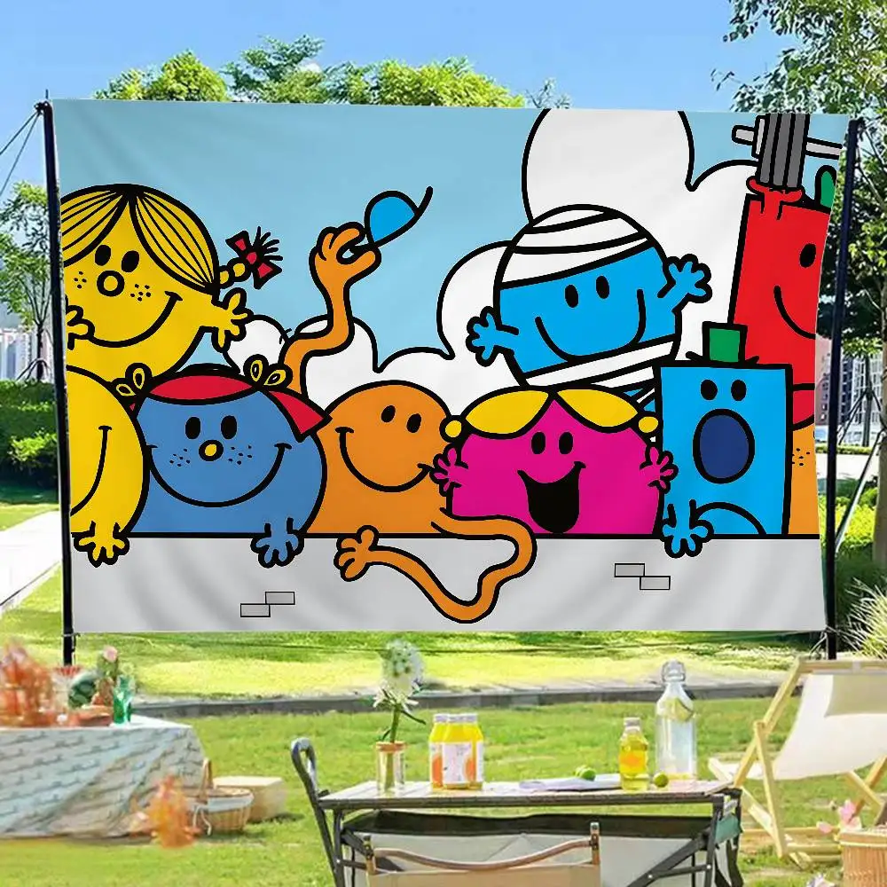 Children M-Mr Men L-Little Miss Banner Art Printing Japanese Wall Flag Anime Wall Hanging Home Decor