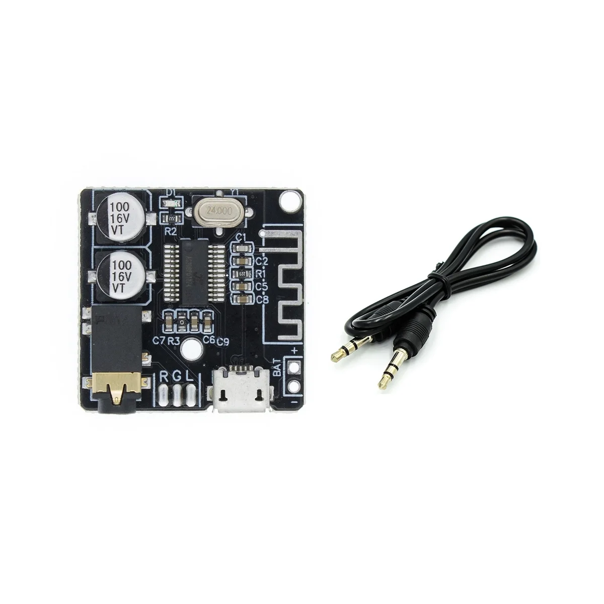 Bt5.0 Audio-Ontvanger + Aux Audio Kabel Kit Mp3 Bluetooth Decoder Verliesvrije Auto Luidspreker Audio Versterker Board Module