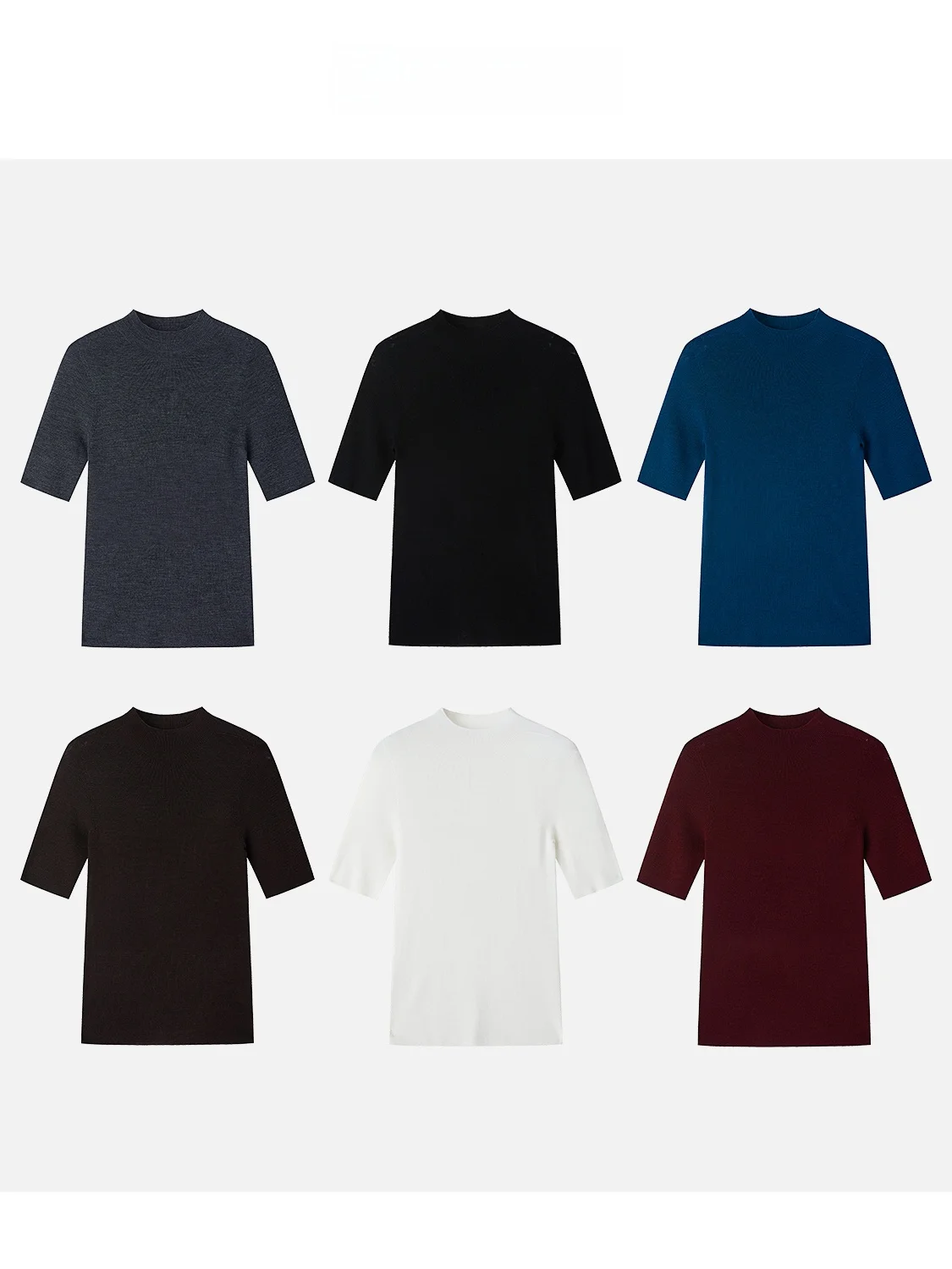 

JINGJING2025 Новинка: Женский модный вязаный свитер с высоким воротником и рукавом до локтя, ультратонкий, с интегрированным узором "Simple T"