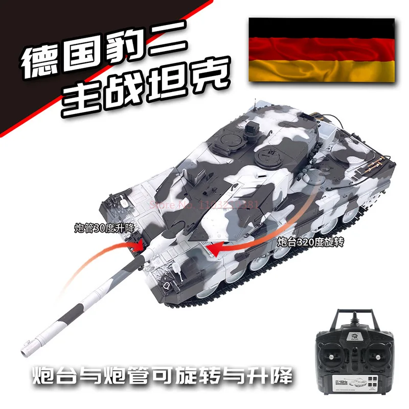 Nieuwe 1:16 Rc Tank Duitse Luipaard 2a6 Zware Afstandsbediening Tank Simulatie Luipaard 3889 Model Rook Grote Gevechtsvoertuig Speelgoed Geschenken