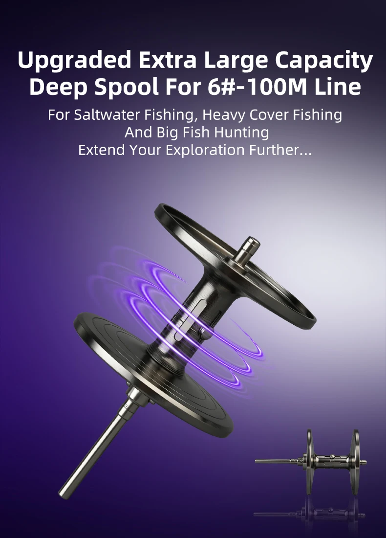 LEYDUN MEGALO Baitcasting-Rolle, komplett aus Metall, 20 kg maximale Bremskraft, 7+1 Kugellager, Übersetzungsverhältnis 6,6:1, salzwasserbeständige Angelrolle zum Baitcasting. – Detail 5