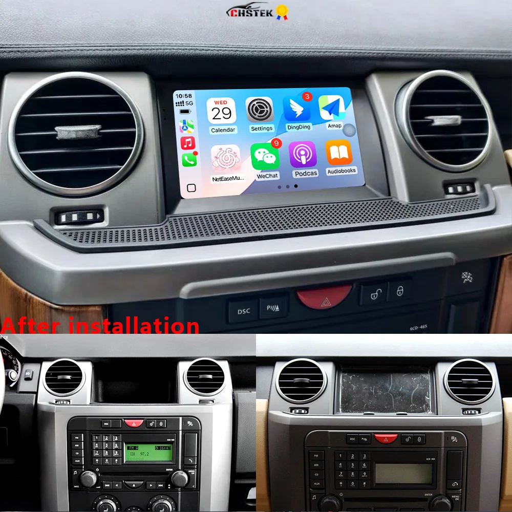 

Автомобильный радиоприемник CHSTEK Android 13 Carplay для Land Rover Discovery 3 LR3 L319 2004-2009, мультимедийный плеер, аудионавигация, WIFI 4G GPS