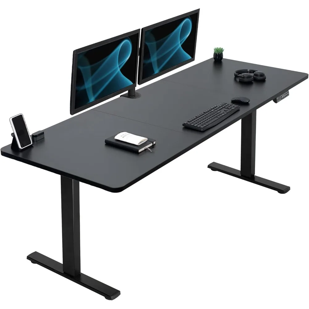 83 x 30 inch Standing Desk Workstation, Memory Controller Height Adjustment, 1B Series, Black Top Black Frame, Office Desks