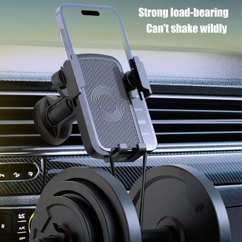 Car Phone Holder Wider Clamp & Metal Hook Car Air Vent Clip Phone Mount 360 Rotating Cell Phone Stand Adjustable Non-slip Stand