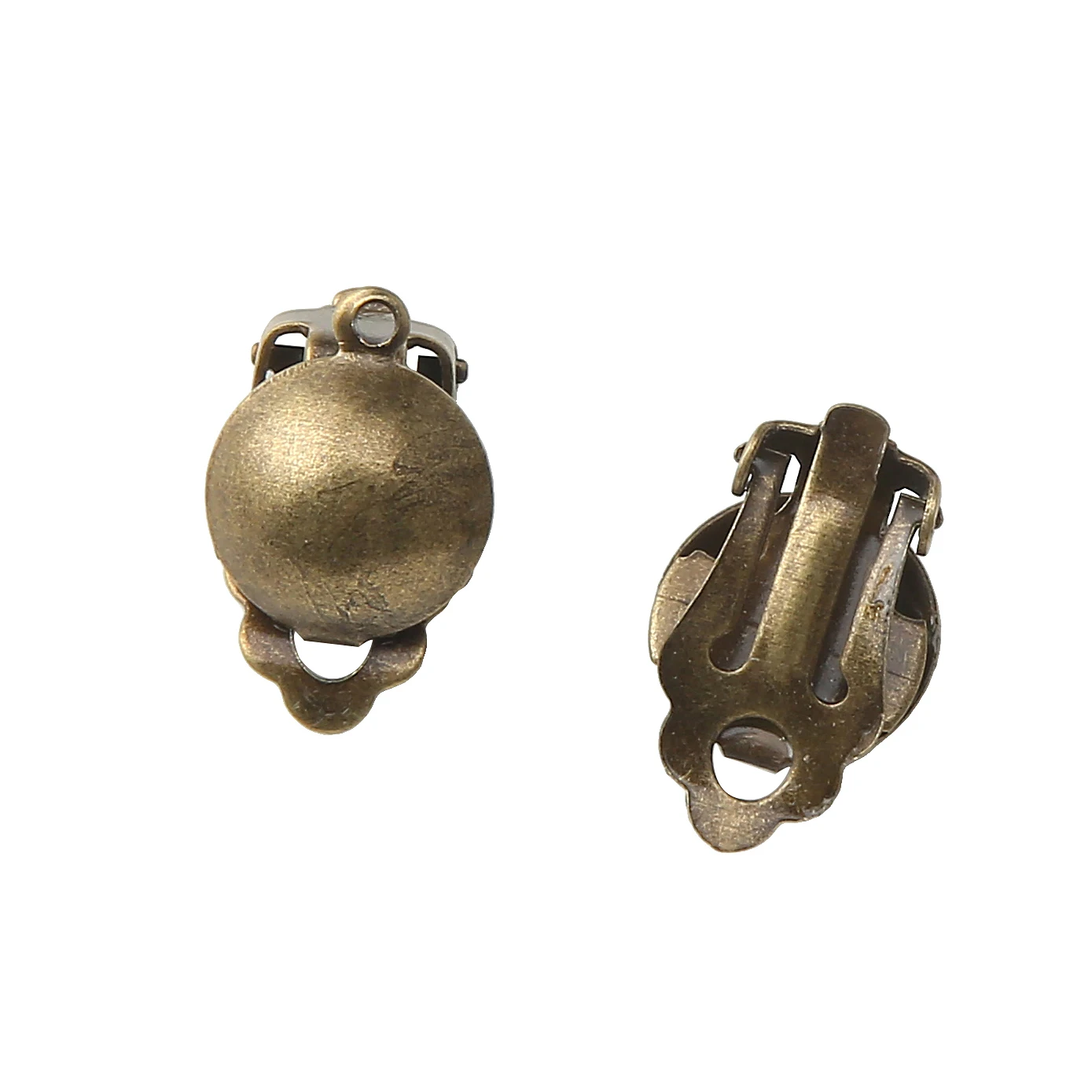 (30Pcs=1Lot ! ) Half Ball Pad Clip On Earring Jewelry Findings Gold Color Silver Color Bronze Plated For Jewelry Making EW10