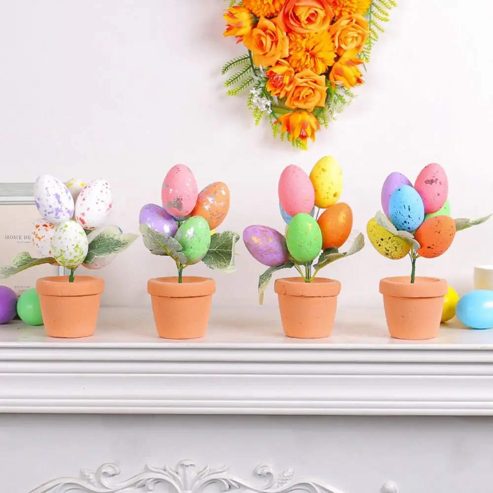 Easter egg potted creative spotted egg flowerpot outdoor courtyard Easter decoration