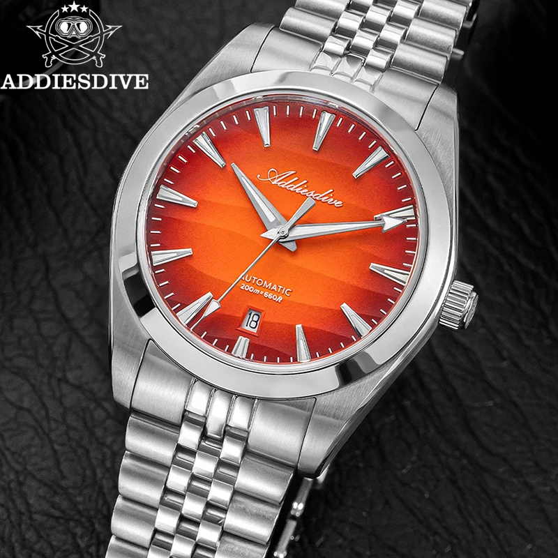 ADDIESDIVE 39mm Desert Texture Mechanical Automatic Watch AD2540 BGW9 Super Luminous 20Bar Diver Sapphire Crystal Men's Watch