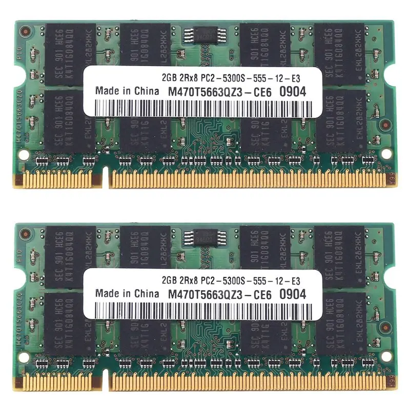 Classic-2X DDR2 2GB RAM Memory PC2 5300 Laptop RAM Memoria SODIMM RAM 667Mhz Memory 200Pin RAM Memory