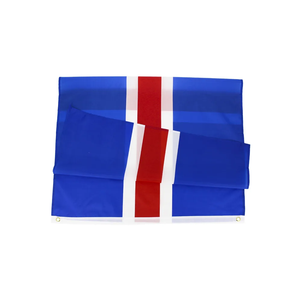 90x150cm Iceland Flag 3x5FT Polyester Red Cross Is Isl Iceland Blue Icelandic Flag Banner