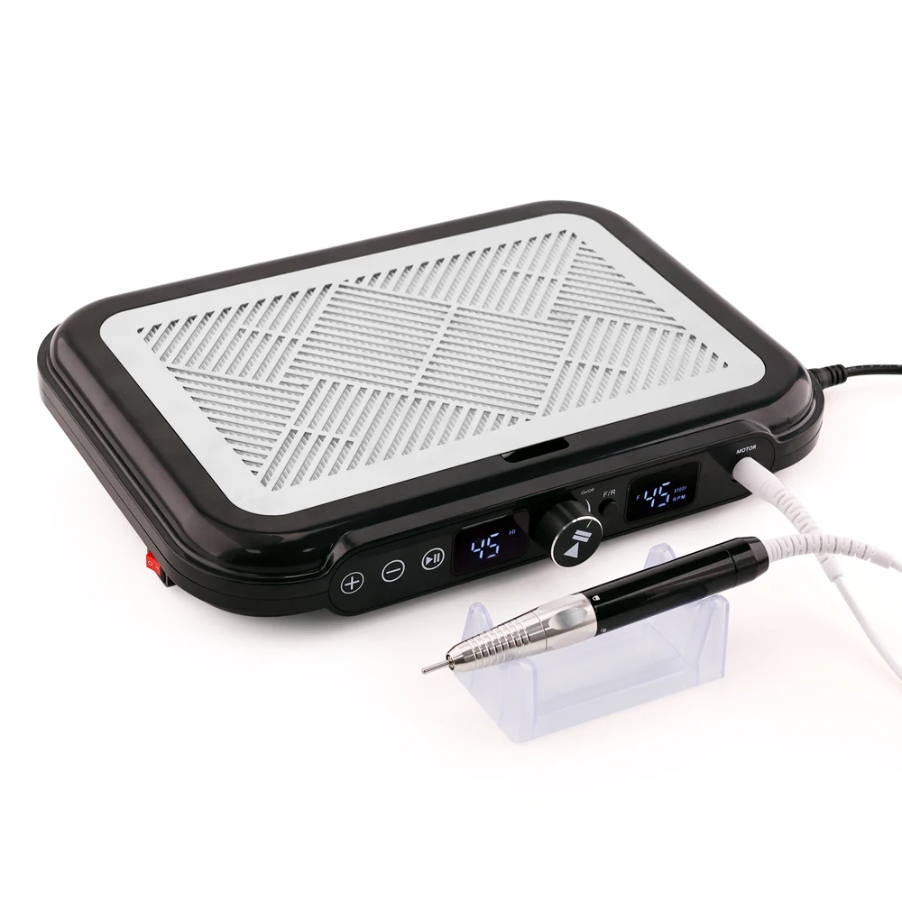 

2-в-1 мощный пылесборник с двумя вентиляторами, 170 Вт, сильный с бесщеточной ручкой для дрели для ногтей, пылесос, пылесборники