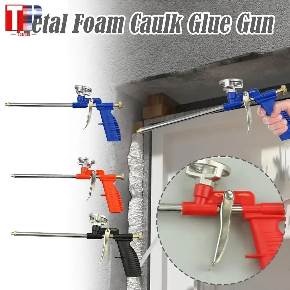 Tpaitlss  PU expanded foam metal caulk grab construction site foaming agent 70mpa portable wall seam filling sealant foam gun