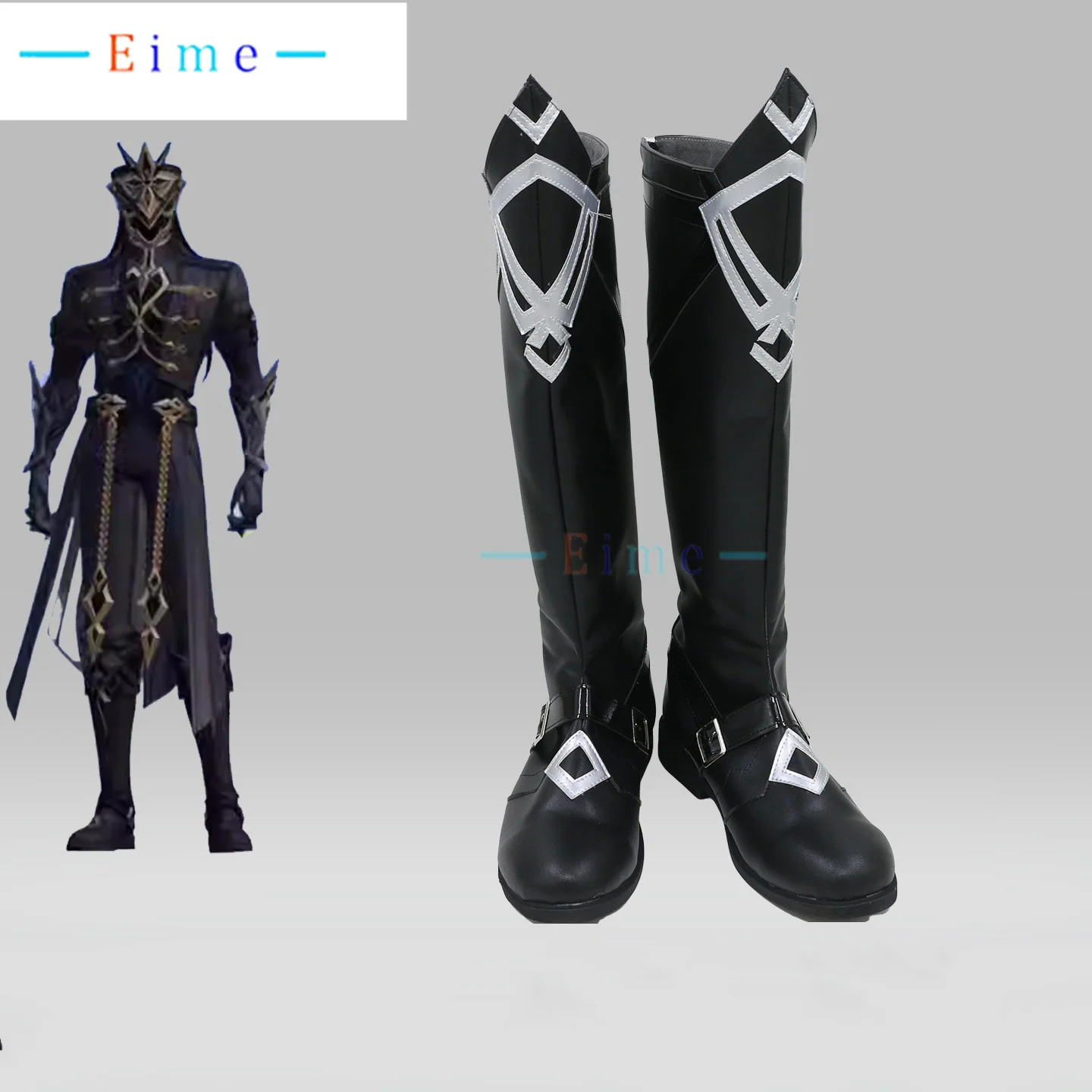 

Genshin Impact Il Capitano Обувь для косплея The Captain Thrain Sentinel Knight Опора для косплея Сапоги на Хэллоуин Черные туфли на заказ