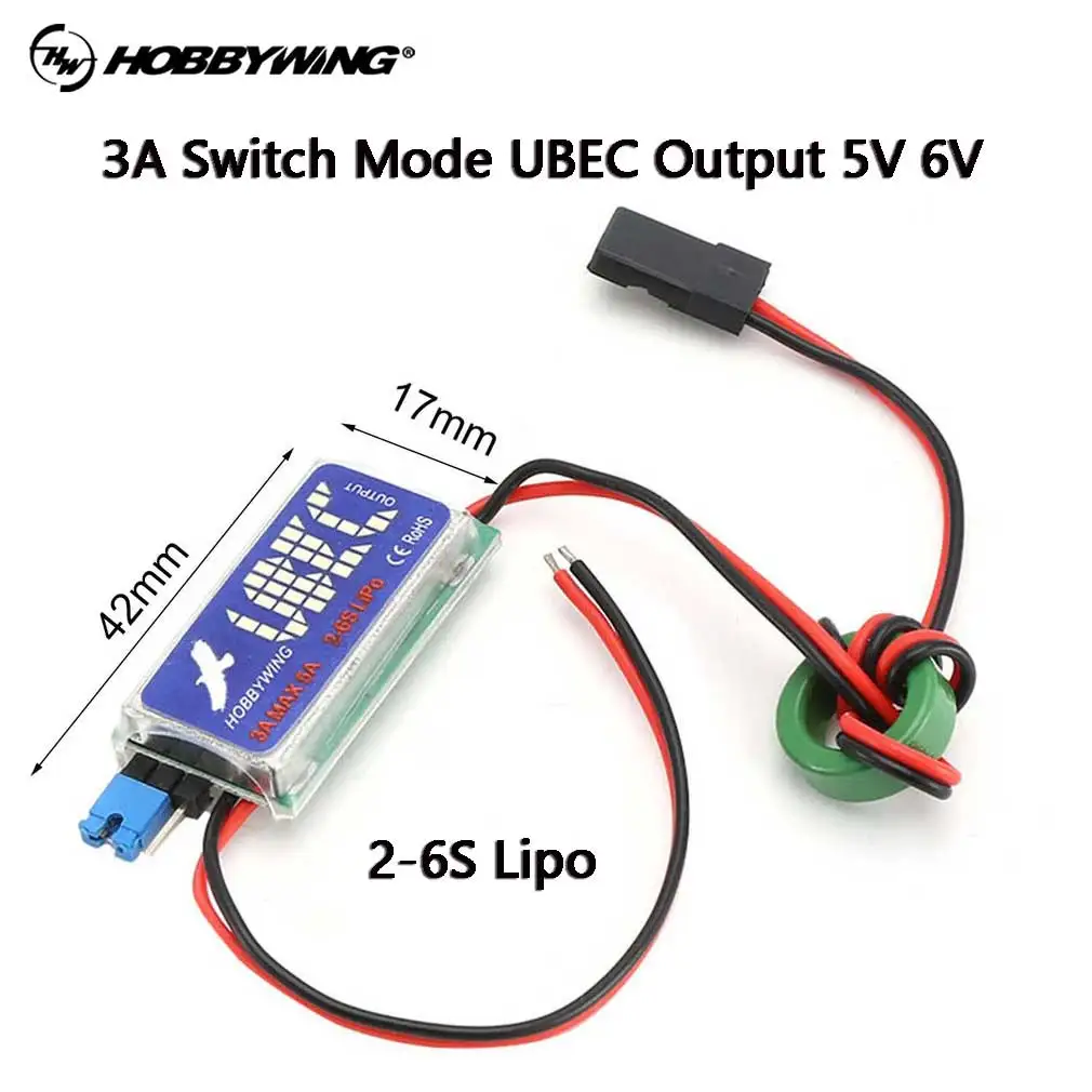 3A Switch Mode UBEC 5V 6V max 5A Lowest RF Noise BEC Full Shielding Antijamming Switching Regulator for RC air helicopter plane