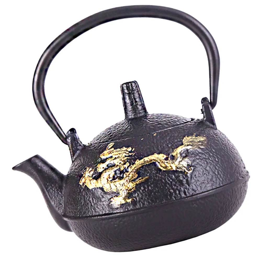 

Cast Iron Teapot Metal Kettle Decorative Teaware Sturdy Thermal Insulation Easy Clean Family Use Practical Kitchen