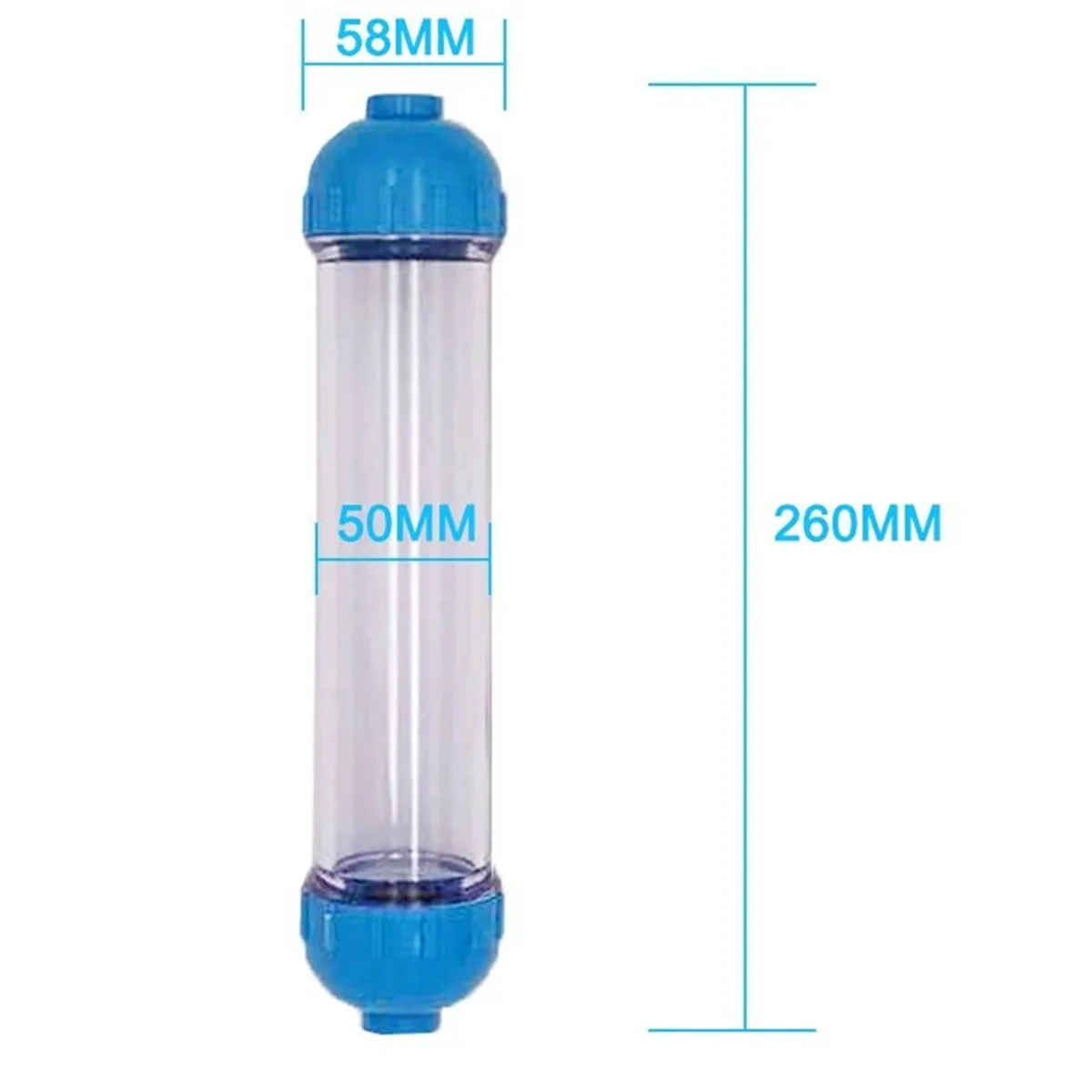 Replacement Water Filter Refillable T33 Housing DIY Fill Water Filter with Ion Exchange Resin Transparent Reverse Osmosi