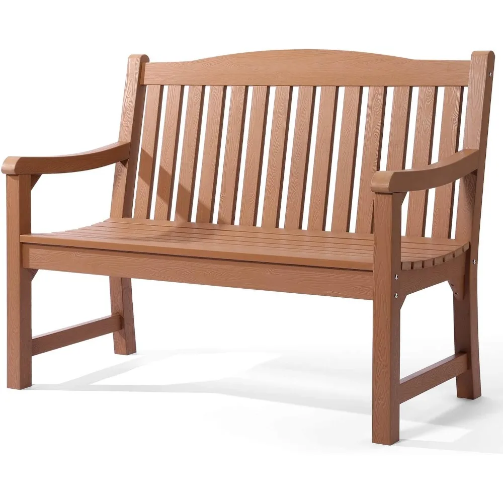 

Outdoor Bench, All Weather Resistant Poly Lumber 2-Person Weatherproof, Not Rot and Fade, Easy Maintenance, Long Chairs