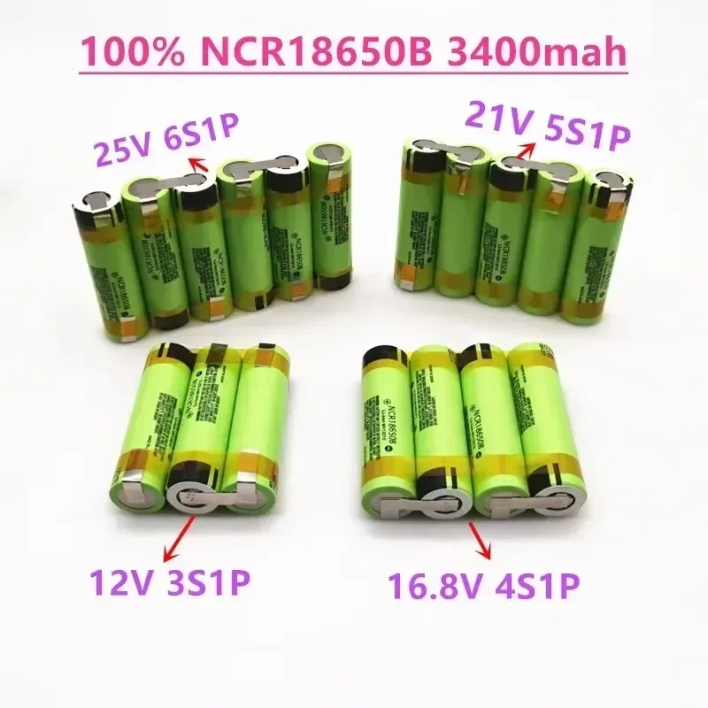 High Performance 18650B 12V 16.8V 21V Rechargeable Battery with 18650 VTC6 3000mAh Screwdriver Welding Soldering 3S 3S2P Pack