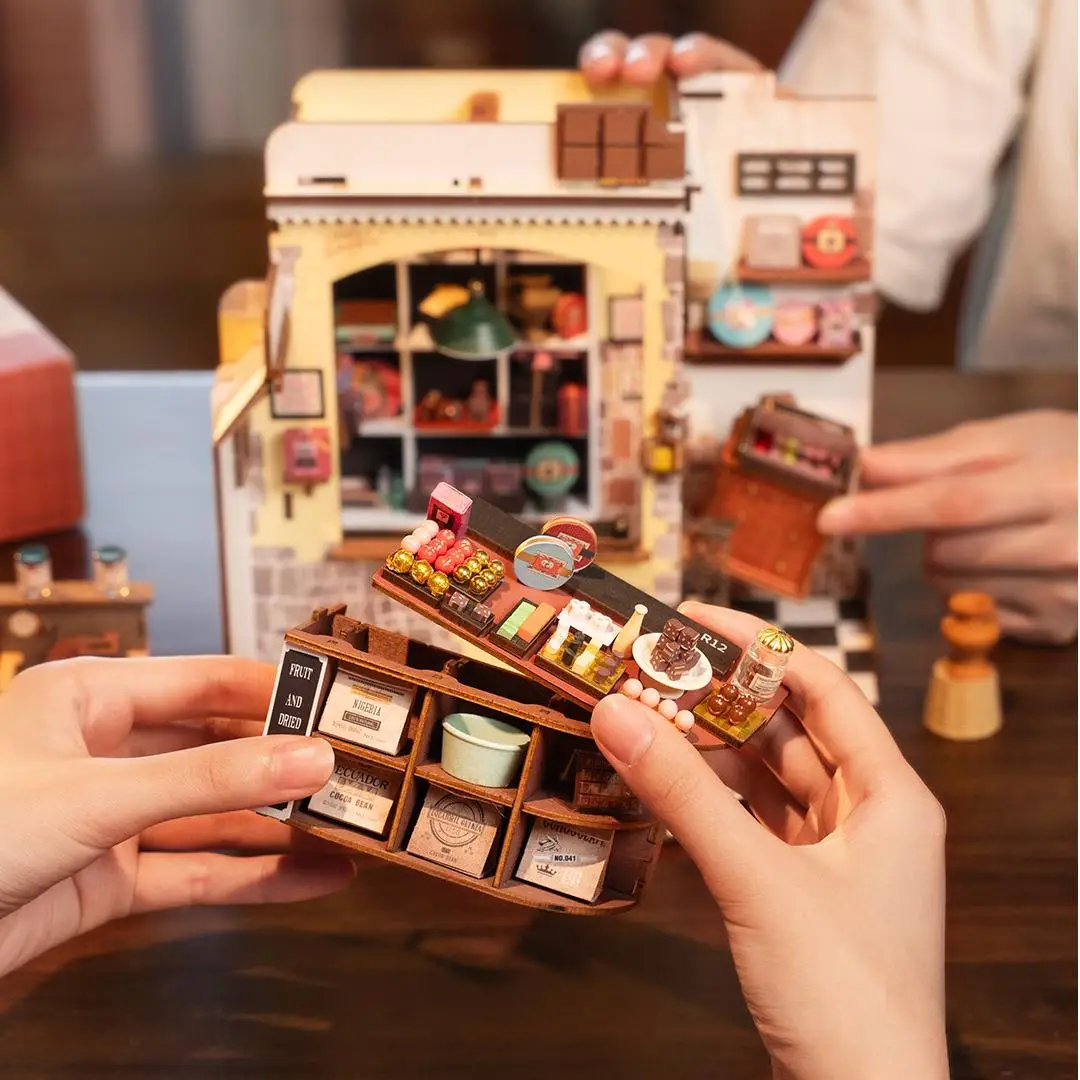 ROBOTIME 3D-Puppenhaus-Set aus Holz, einzigartiges Geschenk, Heimdekoration, Ornament, DIY, herausforderndes Miniaturhaus, Basteln für Erwachsene und Teenager