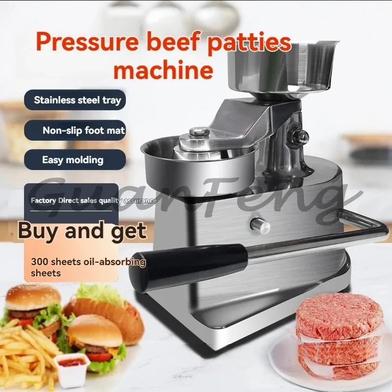 Manual Hamburger Patty Forming Machine, Multifunctional Beef Patty Machine for Kitchen Hamburger Making