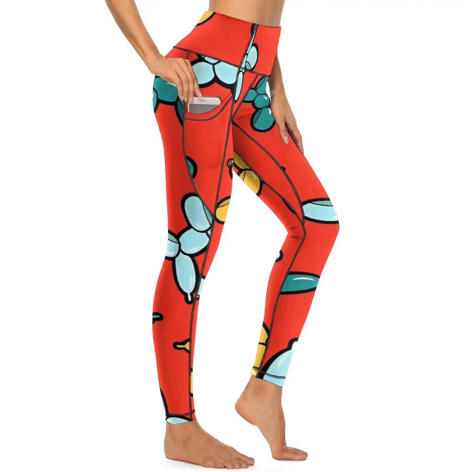 Balloon Dogs Animal Leggings  Running Yoga Pants Push Up Breathable Leggins Stretch Printed Sports Tights Gift