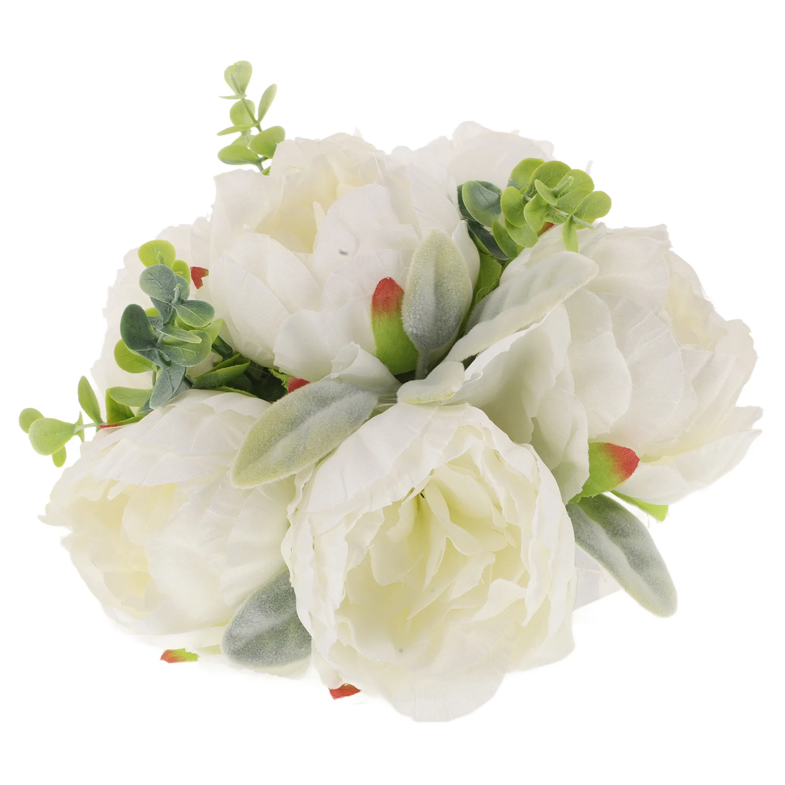 

White Artificial Peony Flower Ball Silk Flowers Realistic Wedding Table Centerpiece Bridal Bouquet Home Fireplace Decor Faux