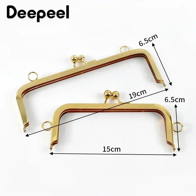 1/2/3/5Pcs 10/15/19cm Square Metal Purse Handbag Handles Bag Kiss Clasp Lock Frame Handle DIY Wallet Sewing Hardware Accessories