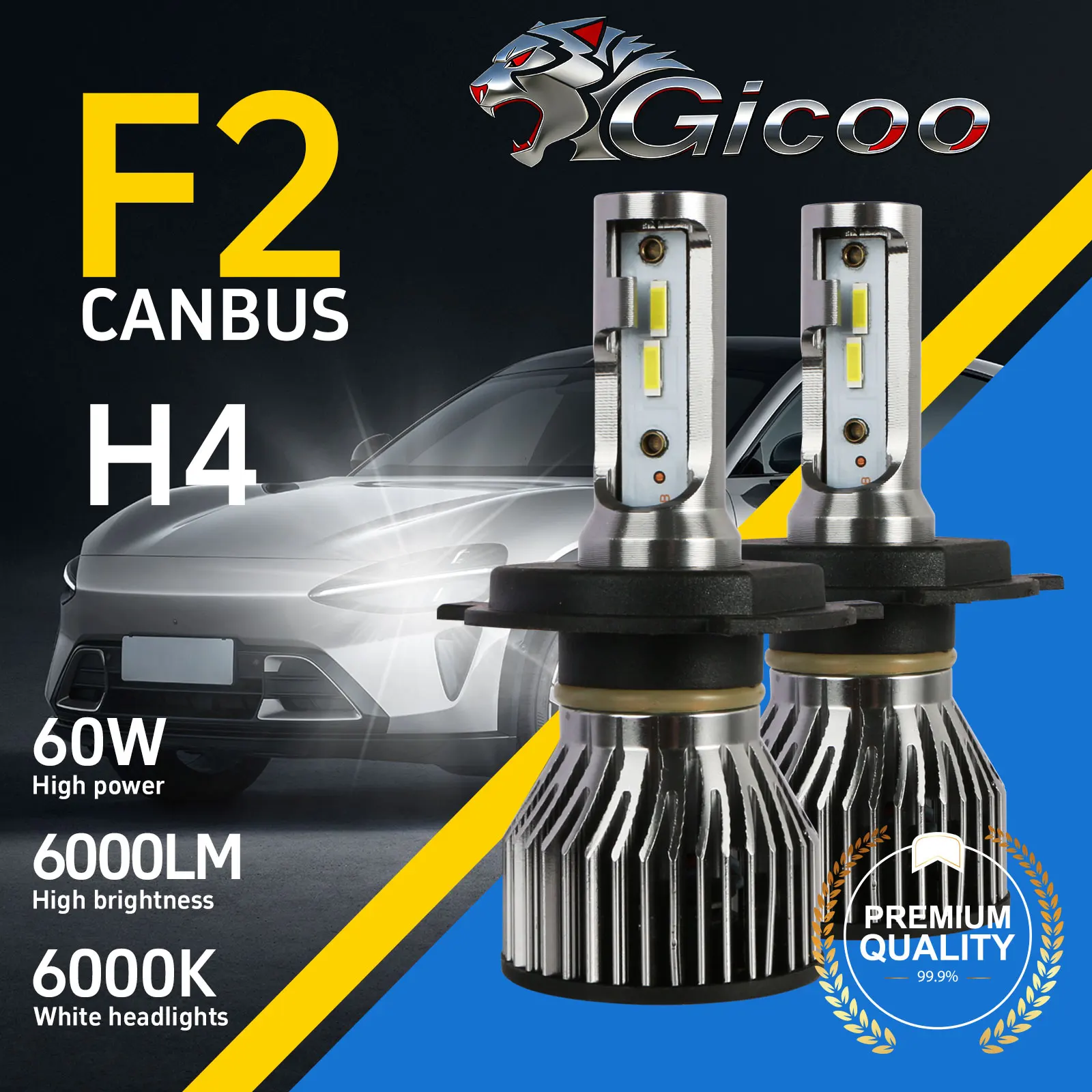 

Gicoo 25000LM Led Headlight H7 LED Canbus H4 H11 H8 H9 9005 HB3 9006 HB4 Car Lights Bulbs 240W 6500K White H7 Auto Headlamp