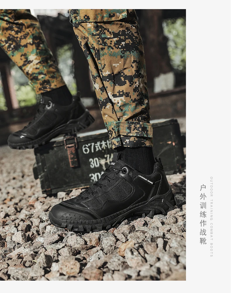 Männer Taktische Stiefel Anti Slip Arbeit Lace Up Unisex Armee Schuhe Outdoor Wanderschuhe Wüste Top Männliche Militär Stiefel Special Forces – Detail 11